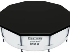 Flowclear Poolabdeckung PVC Schwarz Ø 305 cm*Bestway