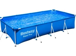 Frame Pool Steel Pro ohne Pumpe 400 x 211 x 81 cm Blau Eckig*Bestway Discount