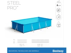Frame Pool Steel Pro ohne Pumpe 400 x 211 x 81 cm Blau Eckig*Bestway Discount