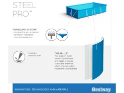 Frame Pool Steel Pro ohne Pumpe 400 x 211 x 81 cm Blau Eckig*Bestway Discount