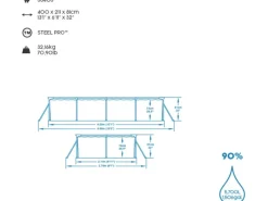 Frame Pool Steel Pro ohne Pumpe 400 x 211 x 81 cm Blau Eckig*Bestway Discount