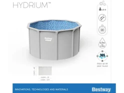 Bestway Aufstellpools|Hydrium Stahlwandpool Komplett-Set m. Sandfilteranlage Ø 360x120 cm Grau