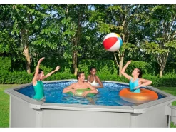 Bestway Aufstellpools|Hydrium Stahlwandpool Komplett-Set m. Sandfilteranlage Ø 360x120 cm Grau