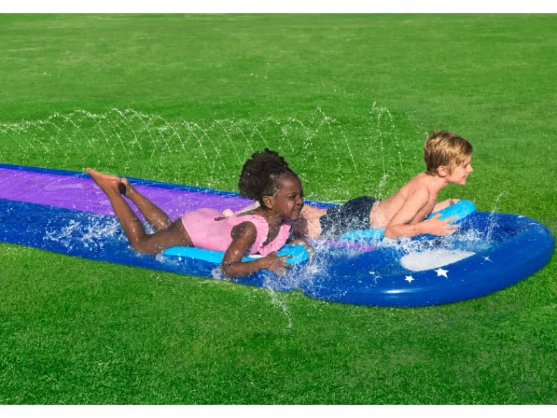 Bestway Wasserspielzeug|2-Personen-Rutsche H2OGO Lunar Launch ab 3 Jahren 488 cm x 138 cm