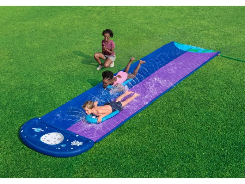 Bestway Wasserspielzeug|2-Personen-Rutsche H2OGO Lunar Launch ab 3 Jahren 488 cm x 138 cm