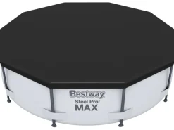 PVC-Abdeckplane für Pools Ø 305 cm Schwarz rund*Bestway Sale