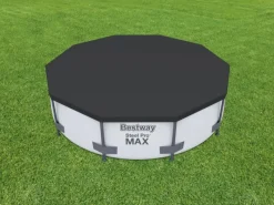 PVC-Abdeckplane für Pools Ø 305 cm Schwarz rund*Bestway Sale