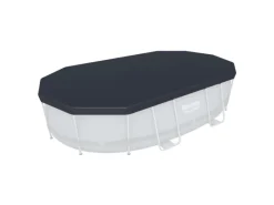 Bestway Pool Abdeckung|PVC-Abdeckplane für Pools Ø 427 x 250 cm Schwarz oval