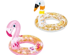Bestway Wasserspielzeug|Schwimmring glitzernd mit Tierkopf 2-fach sortiert