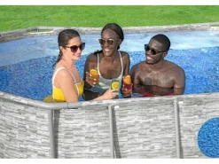 Stahlrahmenpool Set Power Steel Swim Vista 424 x 250 x 100 cm Oval Grau*Bestway Online