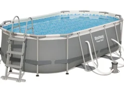 Bestway Aufstellpools|Stahlrahmenpool-Set Power Steel 427 cm x 250 cm x 100 cm Oval