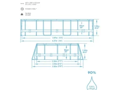 Bestway Aufstellpools|Stahlrahmenpool-Set Power Steel 427 cm x 250 cm x 100 cm Oval