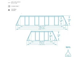 Bestway Aufstellpools|Stahlrahmenpool-Set Power Steel Rechteckig 549 cm x 274 cm x 122 cm