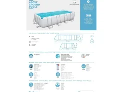 Bestway Aufstellpools|Stahlrahmenpool-Set Power Steel Rechteckig 549 cm x 274 cm x 122 cm