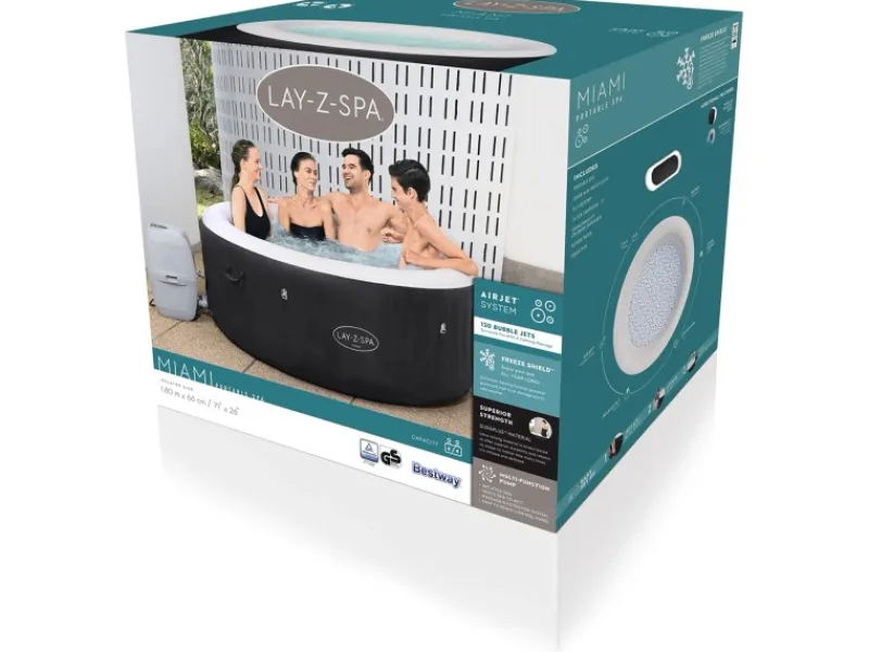 Bestway Outdoor Whirlpools|Whirlpool Lay-Z-Spa Miami AirJet Ø 180 cm x 66 cm Rund