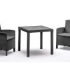 BICA Sitzkissen|Lido Wetterfestes Balkonset 3-tlg. mit 2 Sessel inkl. Sitzkissen und Tisch Dallas Graphit