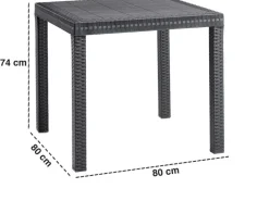 BICA Sitzkissen|Lido Wetterfestes Balkonset 3-tlg. mit 2 Sessel inkl. Sitzkissen und Tisch Dallas Graphit