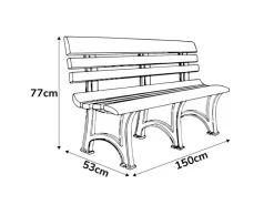 BICA Gartenbänke|Lounge-Gartenmöbel|Olimpia 3-Sitzer Gartenbank in Anthrazit