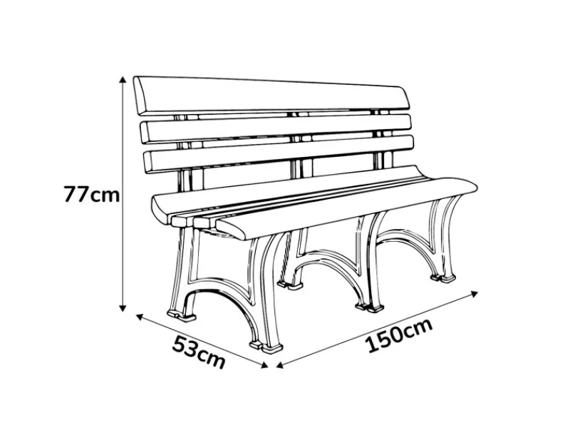 BICA Gartenbänke|Lounge-Gartenmöbel|Olimpia 3-Sitzer Gartenbank in Anthrazit