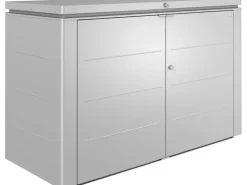 Biohort Gartenschränke|Mülltonnenboxen|Gartenbox HighBoard 200 Silber-Metallic