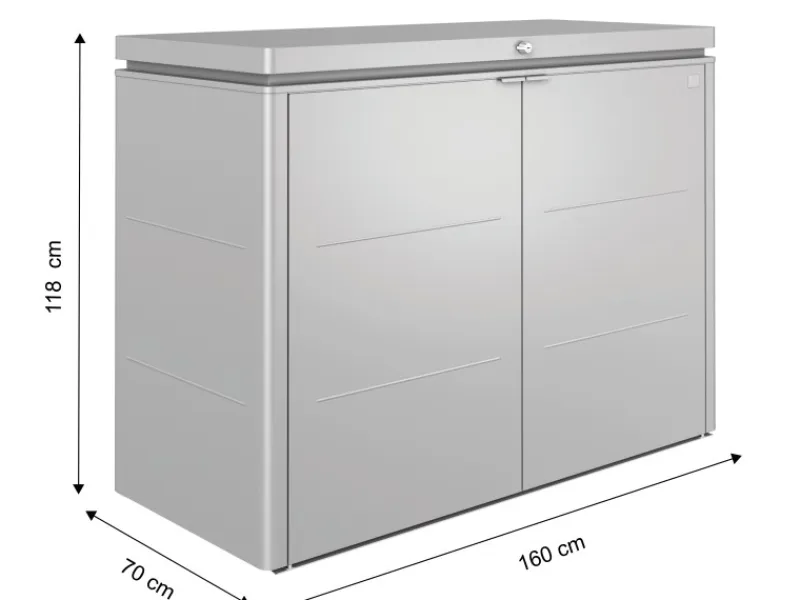 Gartenbox HighBoard 160 Silber-Metallic*Biohort Discount