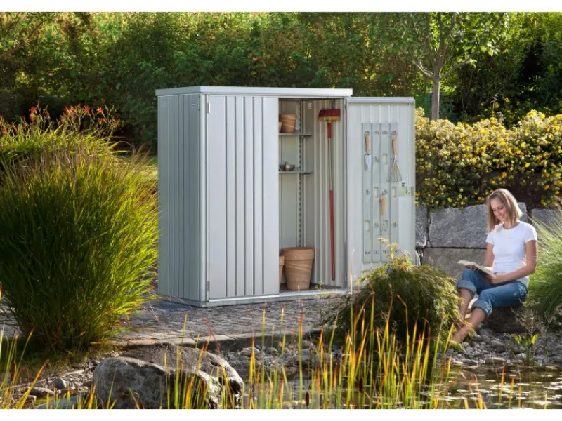 Geräteschrank Gr. 150 Silber-Metallic B x T: 155 cm x 83 cm*Biohort New