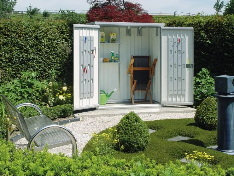 Geräteschrank Gr. 150 Silber-Metallic B x T: 155 cm x 83 cm*Biohort New