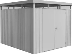 Metall-Gerätehaus HighLine Silber-Metallic 7,6 m² Doppeltür*Biohort New