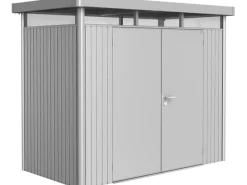 Metall-Gerätehaus HighLine Silber-Metallic 3,5 m² Doppeltür*Biohort Discount
