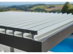 Pergola 255 cm x 404,5 cm x 367,5 cm Dunkelgrau/Silber-Metallic*Biohort Discount