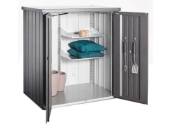 Biohort Gartenschränke|Terrassenschrank Romeo Gr. L  Dunkelgrau HxBxT: 140 cm x 132 cm x 87 cm