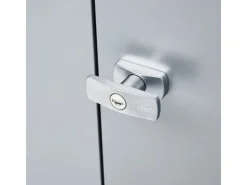 Biohort Balkonmöbel|Gartenschränke|Terrassenschrank Romeo Gr. M  Silber HxBxT:  140 cm x 132 cm x 57 cm