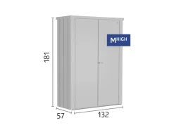 Terrassenschrank Romeo 181 cm x 132 cm x 57 cm Silber-Metallic*Biohort Best