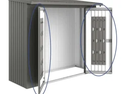 Biohort Kaminholzregale|Türpaket für Kaminholzregal WoodStock 230