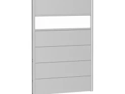 Biohort Balkonsichtschutz|Wandpaneel Sichtschutz m. Acrylglas 100 cm x 135 cm Silber-Metallic