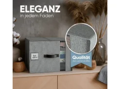 Björn&Schiller Weitere Ordnungssysteme Für Den Garten|Aufbewahrungstasche für Kleidung Set mit 6 Teilen 39×36×26 cm 37 l Leinen Grau