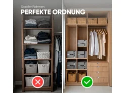 Björn&Schiller Weitere Ordnungssysteme Für Den Garten|Aufbewahrungstasche für Kleidung Set mit 3 Teilen 39×36×26 cm 37 l Leinen Grau