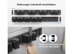 Björn&Schiller Weitere Ordnungssysteme Für Den Garten|Gerätehalter Wandhalterung Aluminium 4 Besenhalter 5 Haken bis 10 kg