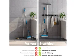 Björn&Schiller Weitere Ordnungssysteme Für Den Garten|Gerätehalter Wandhalterung Aluminium 4 Besenhalter 5 Haken bis 10 kg