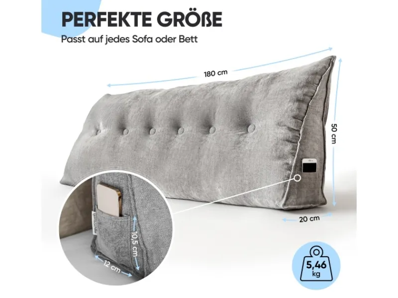 Björn&Schiller Gartenstuhlauflagen|Rückenkissen 180 cm mit Waschbarem Bezug