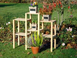 Dobar Gartendekoration|Blumenregal 7-flächig aus Kiefernholz 87 cm x 31 cm x 97 cm FSC®