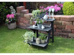 Promadino Balkonmöbel|Blumentreppe klein Anthrazit