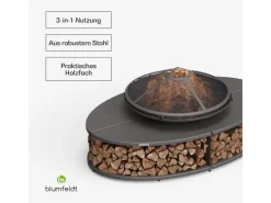 Blumfeldt Firebowl Ebeko 3-in-1 Grillfunktion als Tisch Nutzbar Grillrost Funkenschutz* Clearance