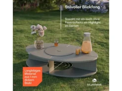 Blumfeldt Firebowl Ebeko 3-in-1 Grillfunktion als Tisch Nutzbar Grillrost Funkenschutz* Clearance