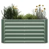 Kinder Kinder-Gartengeräte|Blumfeldt High Grow Straight Hochbeet 120x60x60 cm Stahl-Wellblech Einfacher Aufbau Rostfrei Rechteckig Dunkles Moosgrün