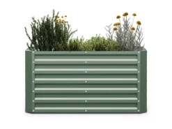 Kinder Kinder-Gartengeräte|Blumfeldt High Grow Straight Hochbeet 120x60x60 cm Stahl-Wellblech Einfacher Aufbau Rostfrei Rechteckig Dunkles Moosgrün