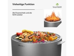 Blumfeldt Ignite Pure Feuerschale Raucharm Grillrost Regenhaube Tragegriffe* New