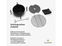 Blumfeldt Ignite Pure Feuerschale Raucharm Grillrost Regenhaube Tragegriffe* New