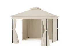 Pavillons|Blumfeldt Mondo Dual 3x3 m Pavillon mit Doppeldach und Moskitonetzen
