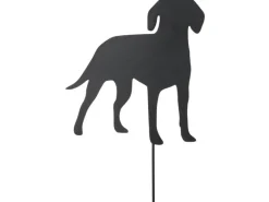 Boltze Gartendekoration|Gartenstab Bella Hund 62 cm x 23 cm x 1 cm Schwarz Matt
